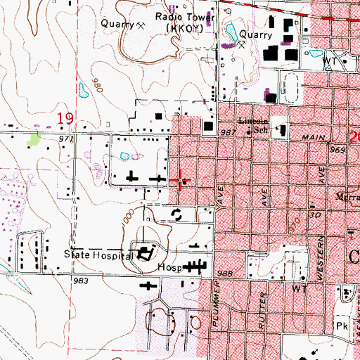Topographic Map of Bethel Baptist Church, KS