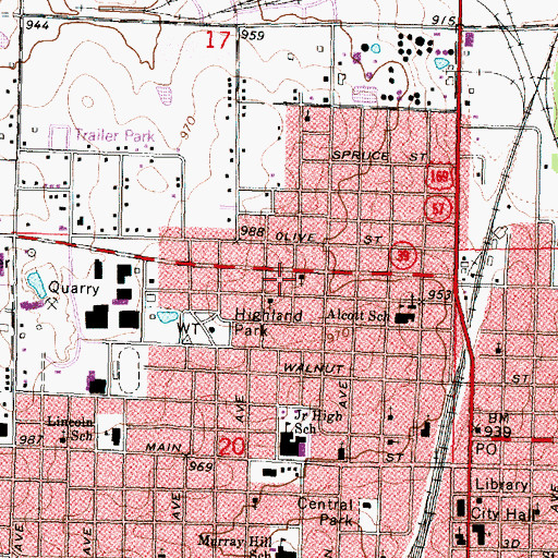 Topographic Map of Church of Christ, KS