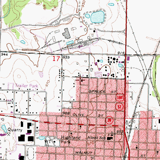 Topographic Map of Chanute Church of God in Christ, KS