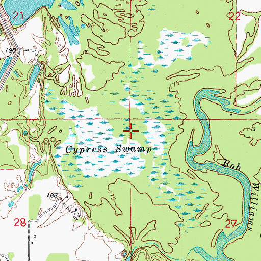 Topographic Map of Cypress Swamp, AR