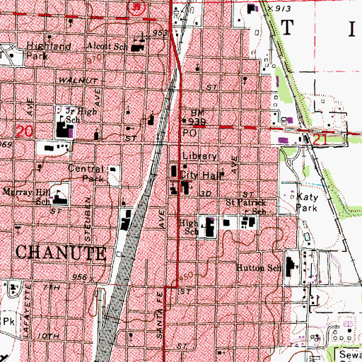 Topographic Map of First United Methodist Church, KS