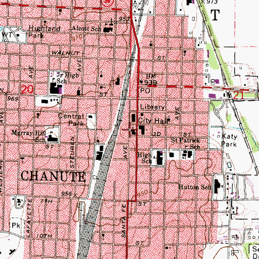 Topographic Map of Grace Episcopal Church, KS