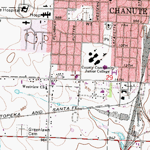 Topographic Map of Living Word Assembly of God Church, KS