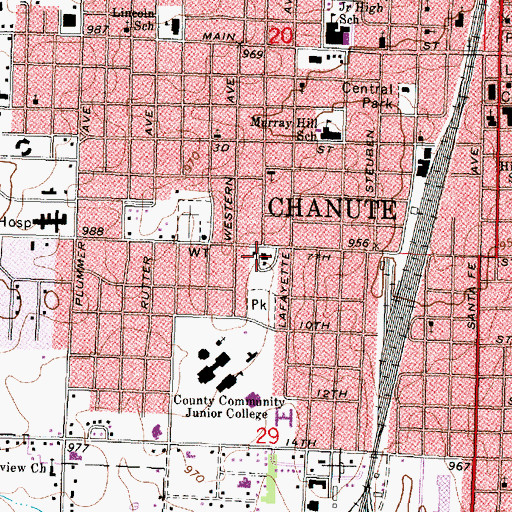 Topographic Map of Otterbein United Methodist Church, KS