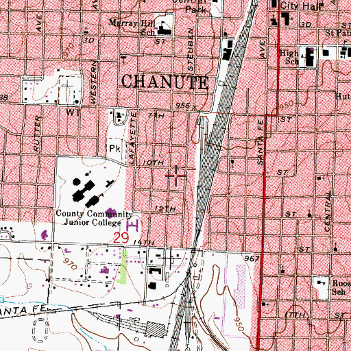 Topographic Map of Parkview Holiness Church, KS