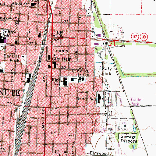 Topographic Map of Saint Patrick Catholic Church, KS
