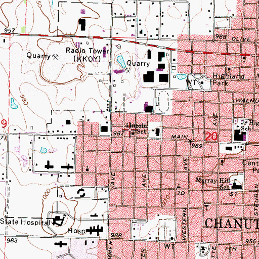 Topographic Map of Zion Lutheran Church, KS