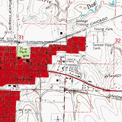 Topographic Map of Trinity Lutheran Church, KS