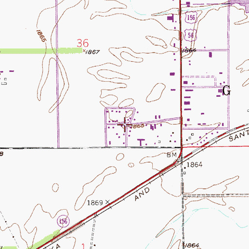 Topographic Map of Anchorway, KS