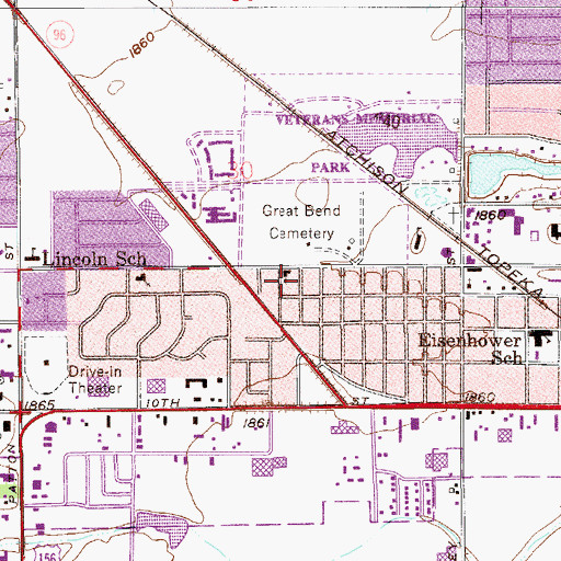 Topographic Map of First Church of the Nazarene, KS