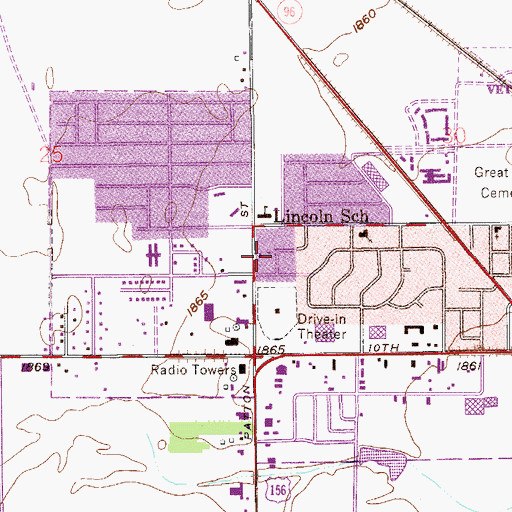 Topographic Map of Evangelical Friends Church, KS