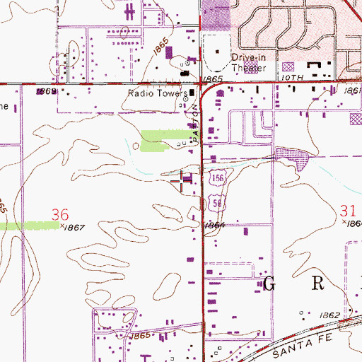 Topographic Map of First Assembly of God Church, KS
