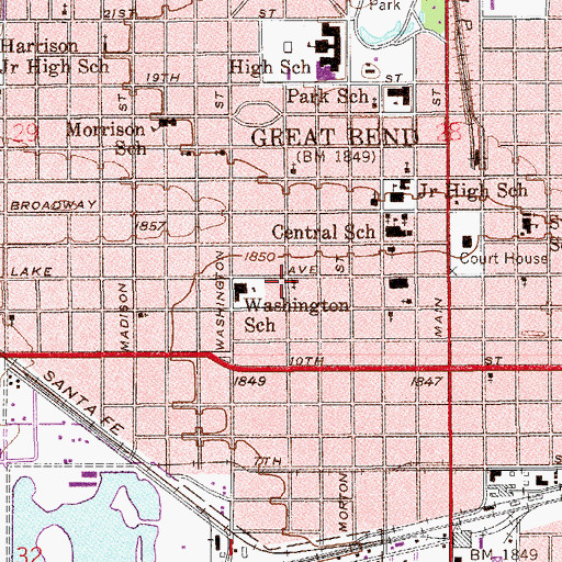 Topographic Map of First Church of Christ Science, KS