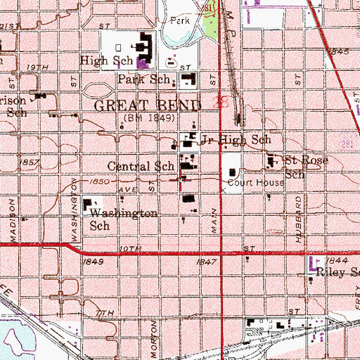Topographic Map of First United Methodist Church, KS