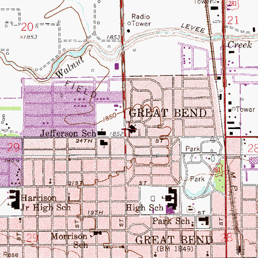 Topographic Map of First United Presbyterian Church, KS