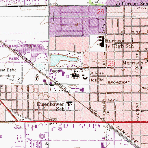 Topographic Map of Immaculate Conception Convent, KS