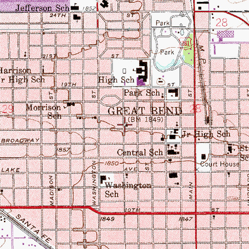 Topographic Map of King Memorial United Methodist Church, KS