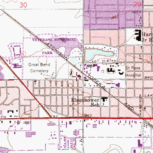 Topographic Map of Prince of Peace Catholic Church - Saint Patrick Worship Site, KS