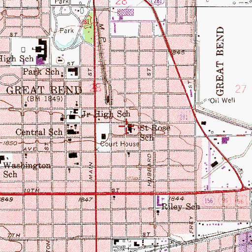 Topographic Map of Prince of Peace Catholic Church - Saint Rose of Lima Worship Site, KS
