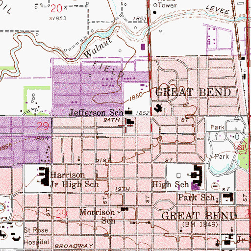 Topographic Map of Trinity Lutheran Church, KS