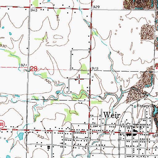 Topographic Map of Dutch Hollow (historical), KS