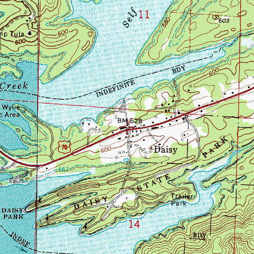 Topographic Map of Daisy, AR