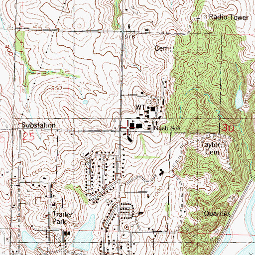 Topographic Map of Bert Nash Intermediate School Atchison Juvenile Correctional Facility, KS