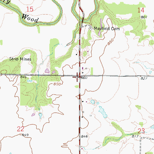 Topographic Map of Custer School (historical), KS