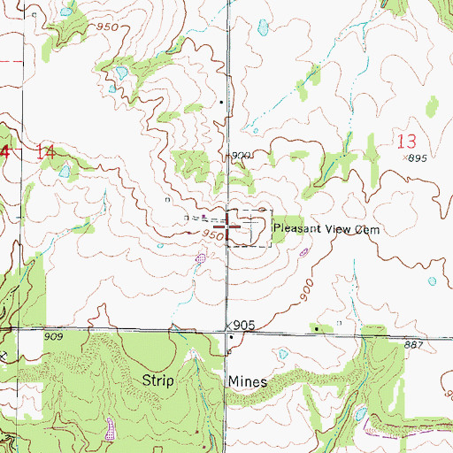 Topographic Map of Large School (historical), KS