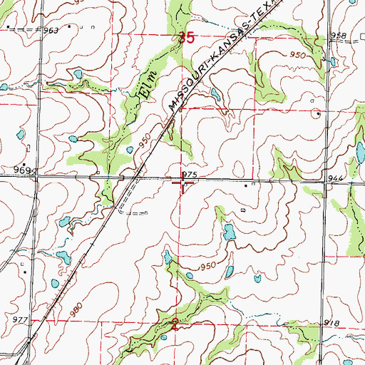 Topographic Map of Old Hiattville School (historical), KS