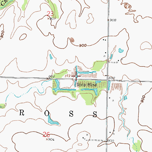 Topographic Map of Belleview School (historical), KS