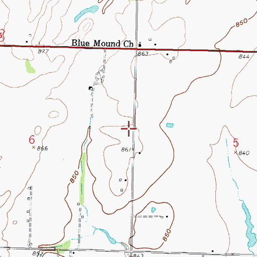 Topographic Map of Blue Mound School (historical), KS