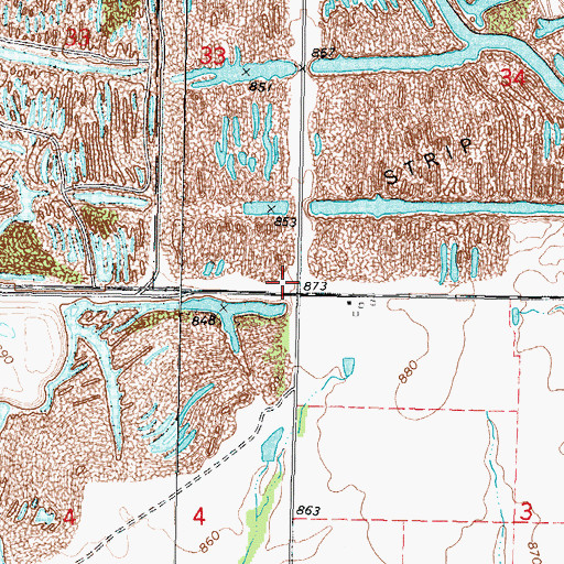 Topographic Map of Cross Roads School (historical), KS