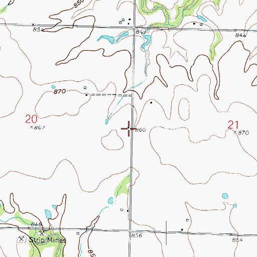 Topographic Map of Elm Tree School (historical), KS