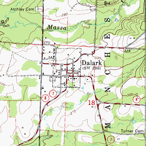 Topographic Map of Dalark, AR