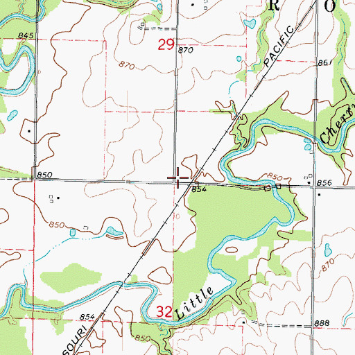 Topographic Map of Millersburg School (historical), KS