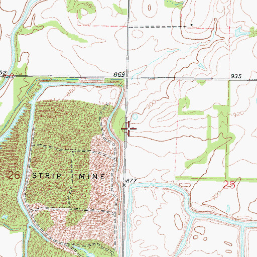 Topographic Map of Mount Olive School (historical), KS