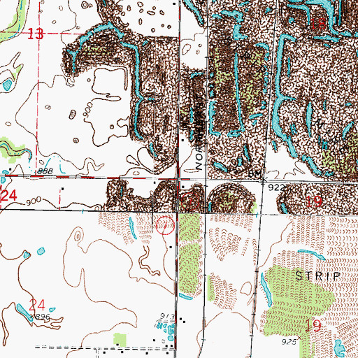 Topographic Map of Skidmore School (historical), KS