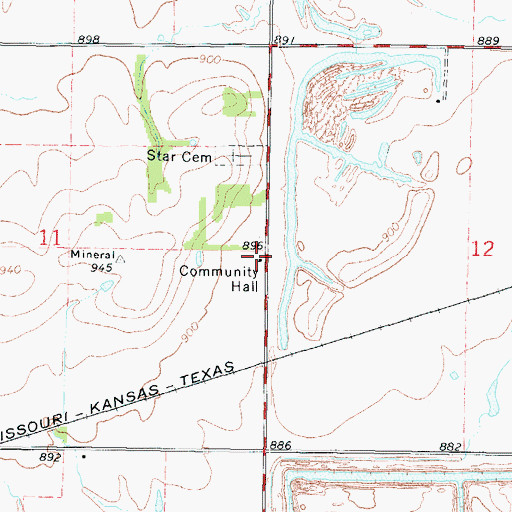 Topographic Map of Star School (historical), KS