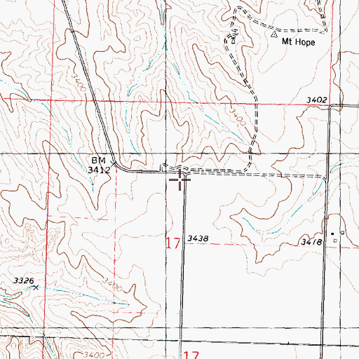 Topographic Map of Mount Hope School (historical), KS
