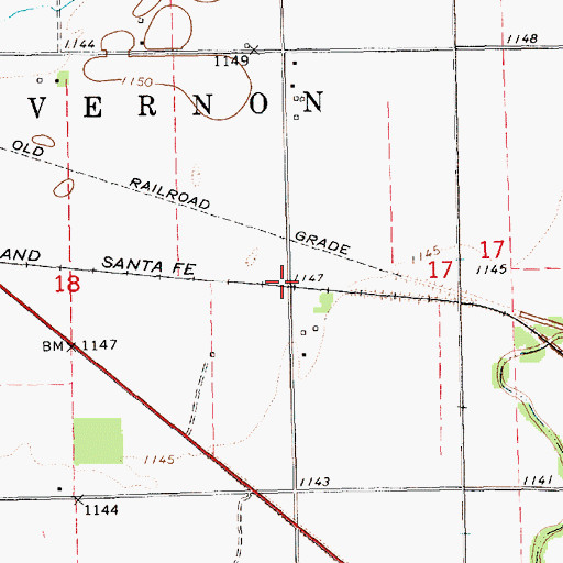 Topographic Map of Albright (historical), KS