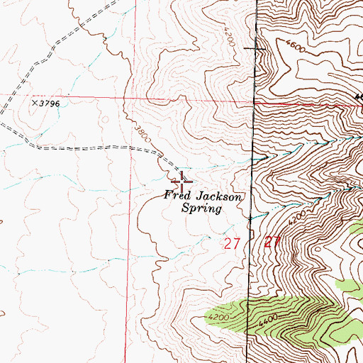 Topographic Map of Fred Jackson Spring, AZ