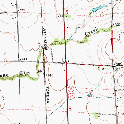 Topographic Map of Bethel School (historical), KS