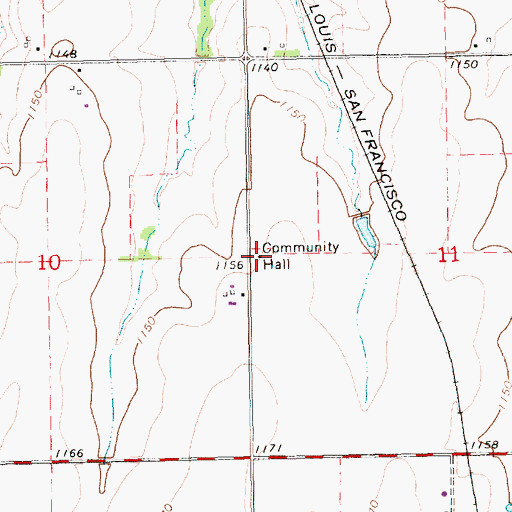 Topographic Map of Bland School (historical), KS