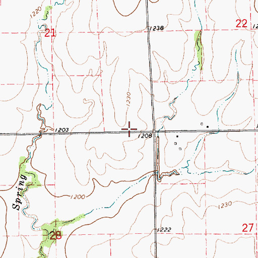 Topographic Map of Blue School (historical), KS