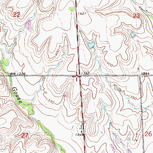 Topographic Map of Bocks School (historical), KS