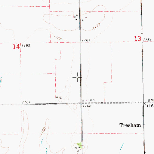 Topographic Map of Centennial School (historical), KS