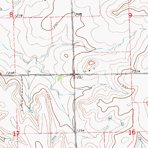 Topographic Map of Center Point Church (historical), KS