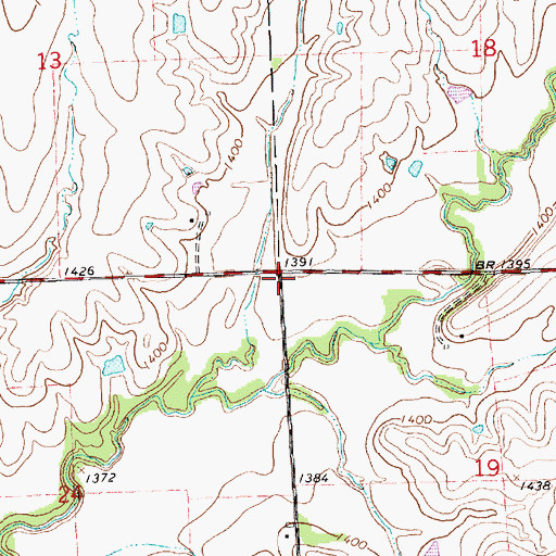 Topographic Map of Grand Center School (historical), KS