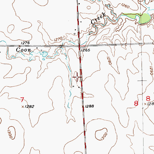 Topographic Map of Grand Prairie School (historical), KS